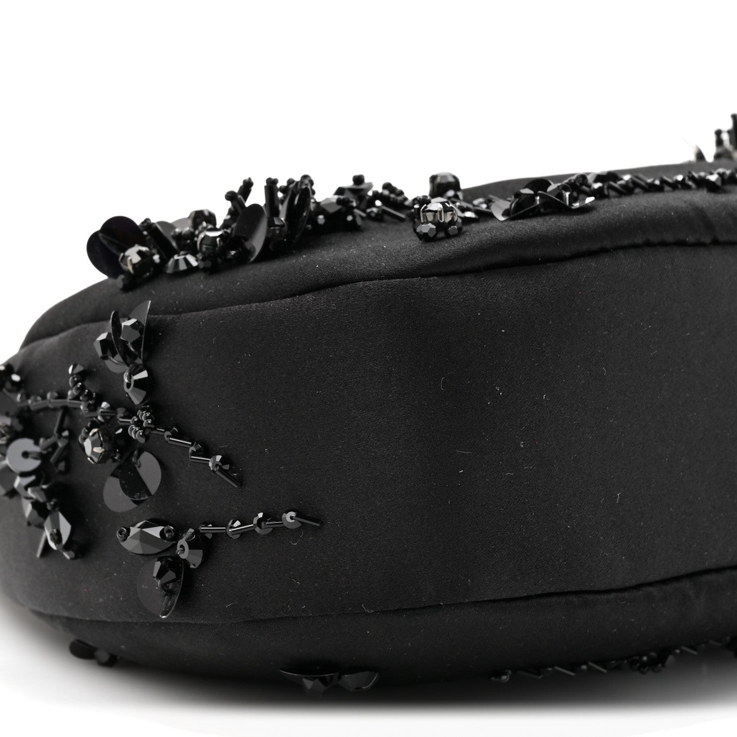 Miu Miu Silk Duchesse Embroidered Mini Wander Hobo Black 9 of 9