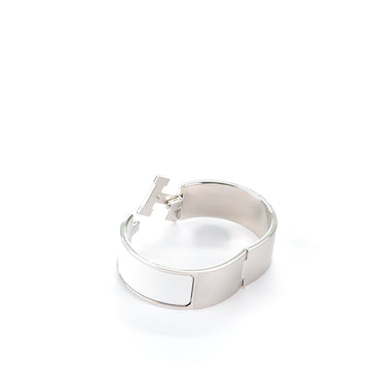 Hermes Enamel Wide Clic Clac H Bracelet GM White 4 of 5