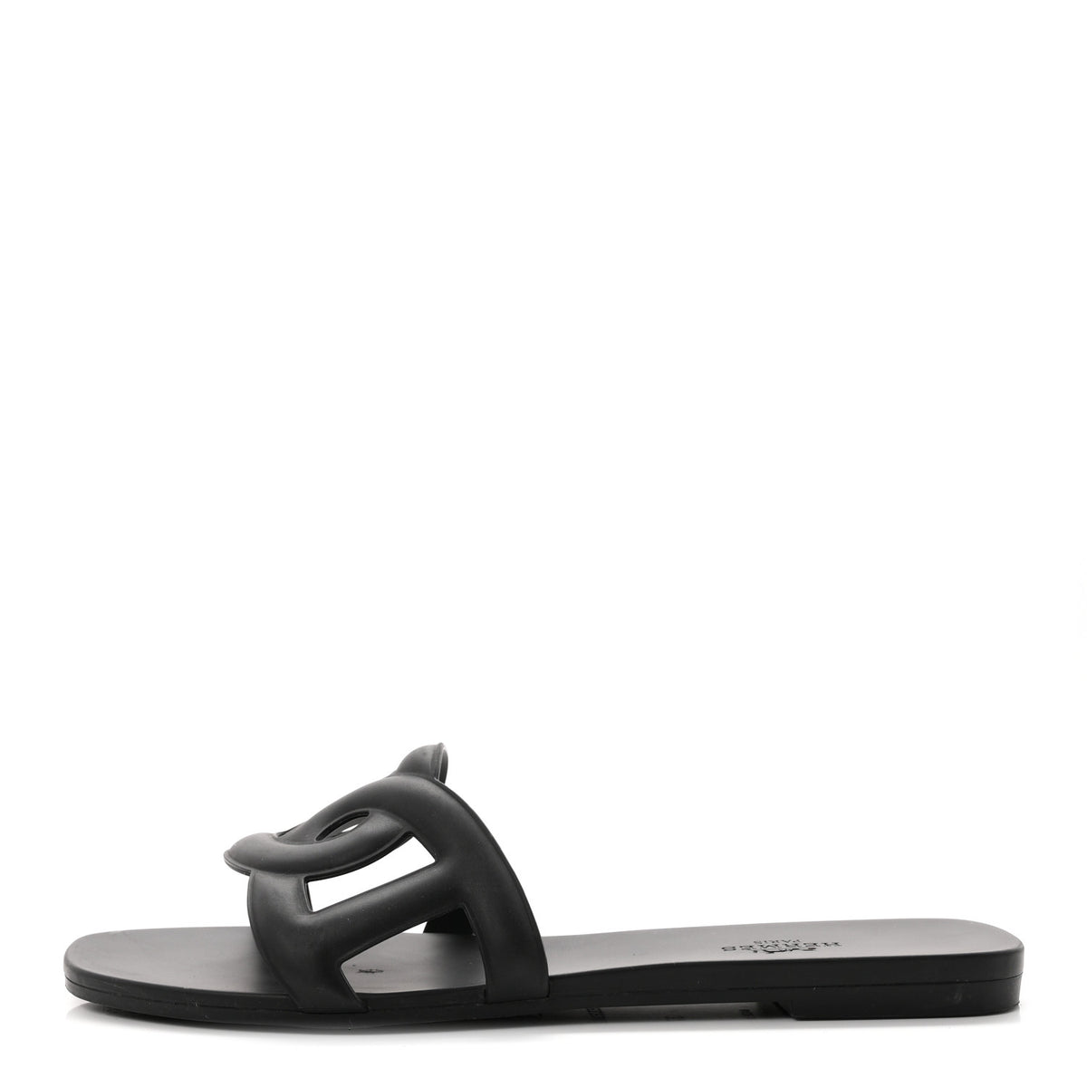 Hermes Rubber Aloha Sandals 37 Black 1 of 9