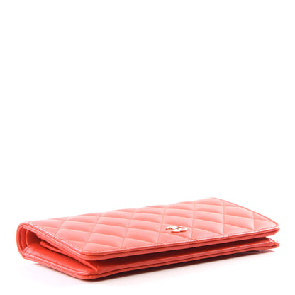 Chanel Lambskin Quilted Yen Wallet Orange 3 of 10