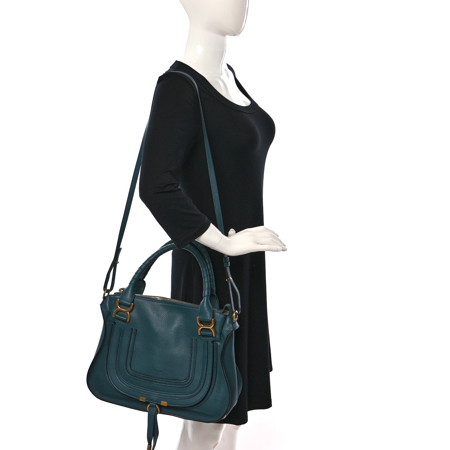 Chloe Calfskin Medium Marcie Satchel Laguna Blue 2 of 9