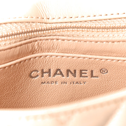 Chanel Patent Chevron Quilted Mini Rectangular Flap Beige 6 of 9