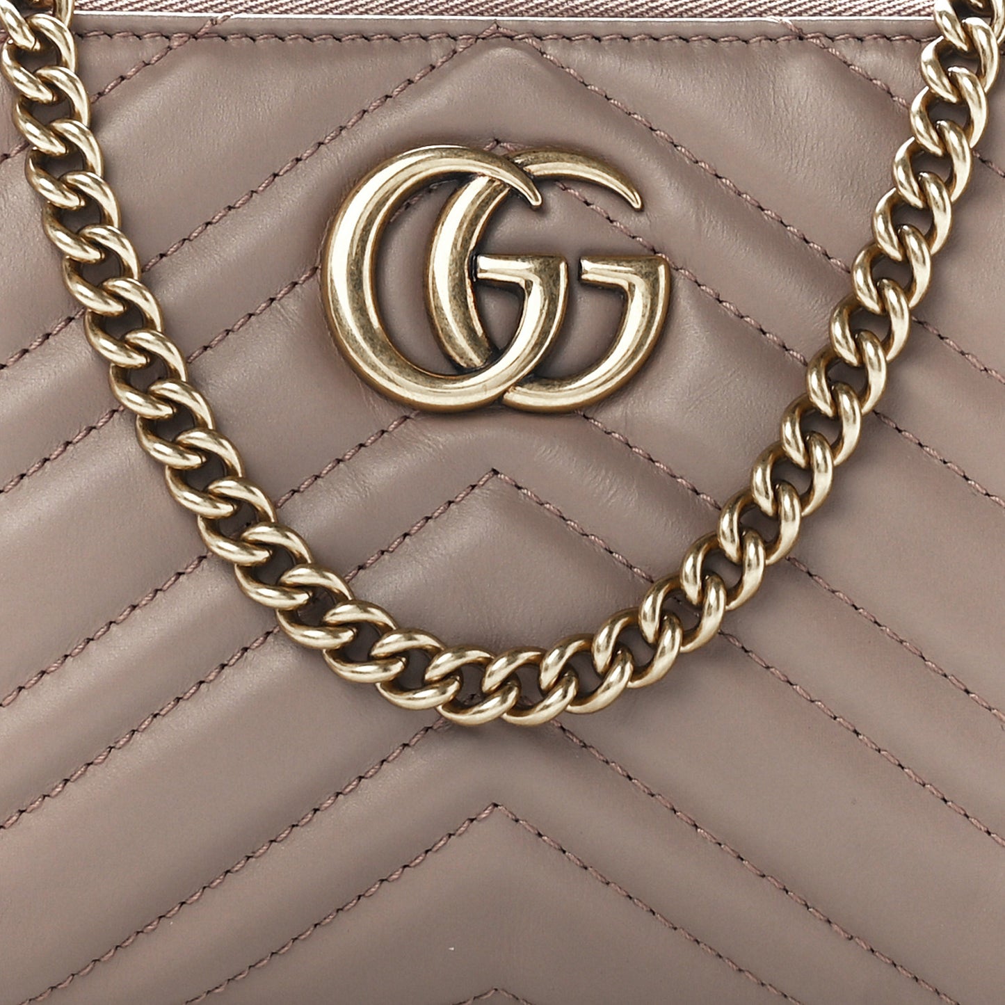 Calfskin Matelasse Mini GG Marmont Chain Bag Porcelain Rose
