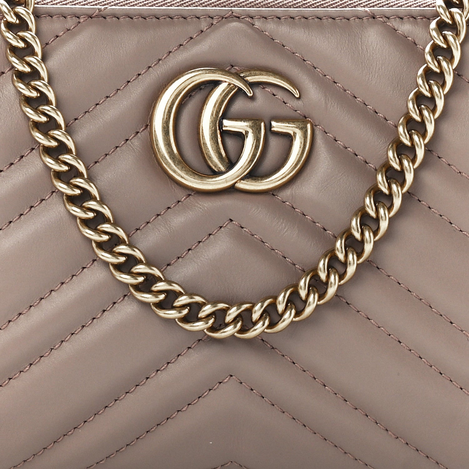 Gucci Calfskin Matelasse Mini GG Marmont Chain Bag Porcelain Rose 7 of 10