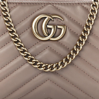 Gucci Calfskin Matelasse Mini GG Marmont Chain Bag Porcelain Rose 7 of 10
