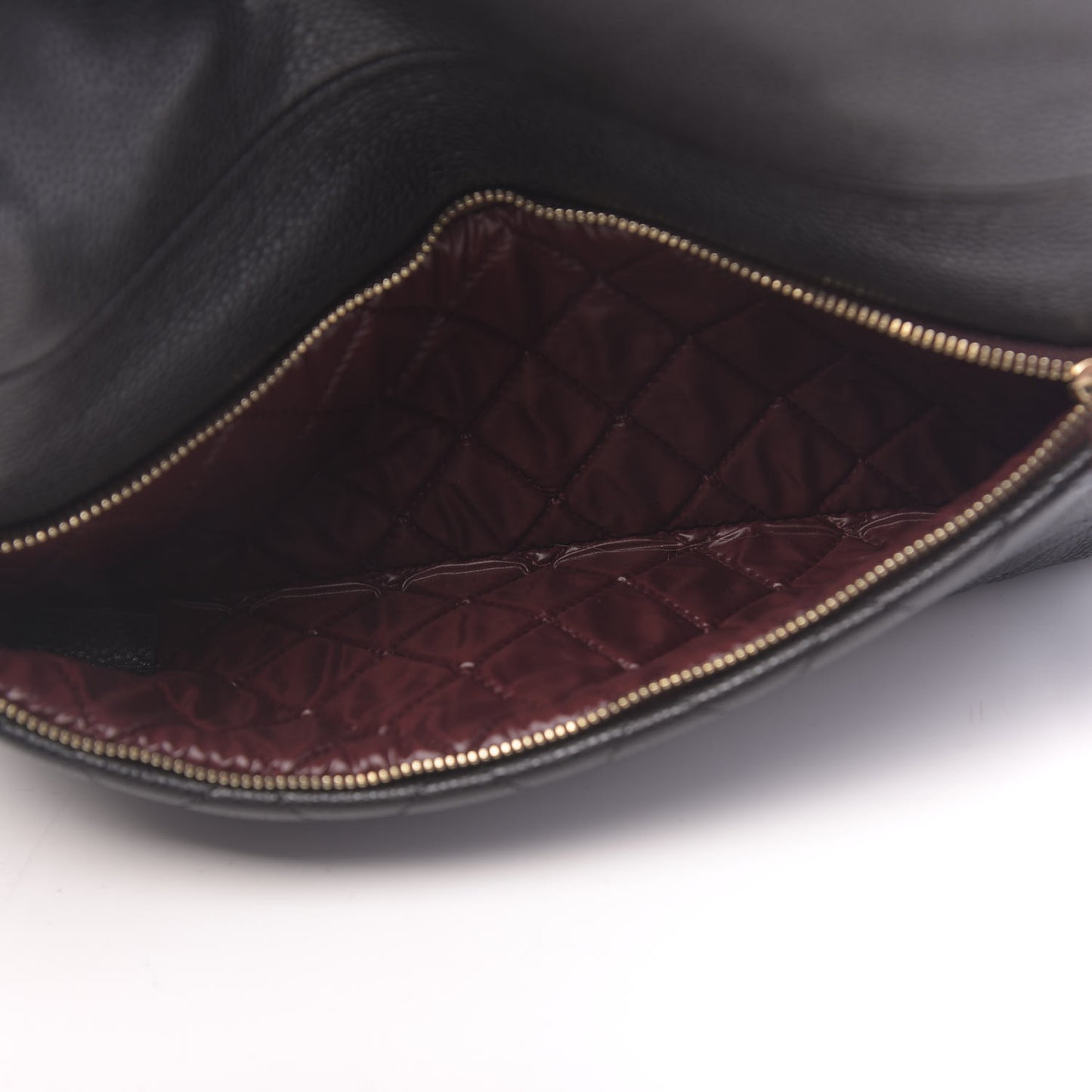 Caviar Quilted CC Beauty Clutch Black