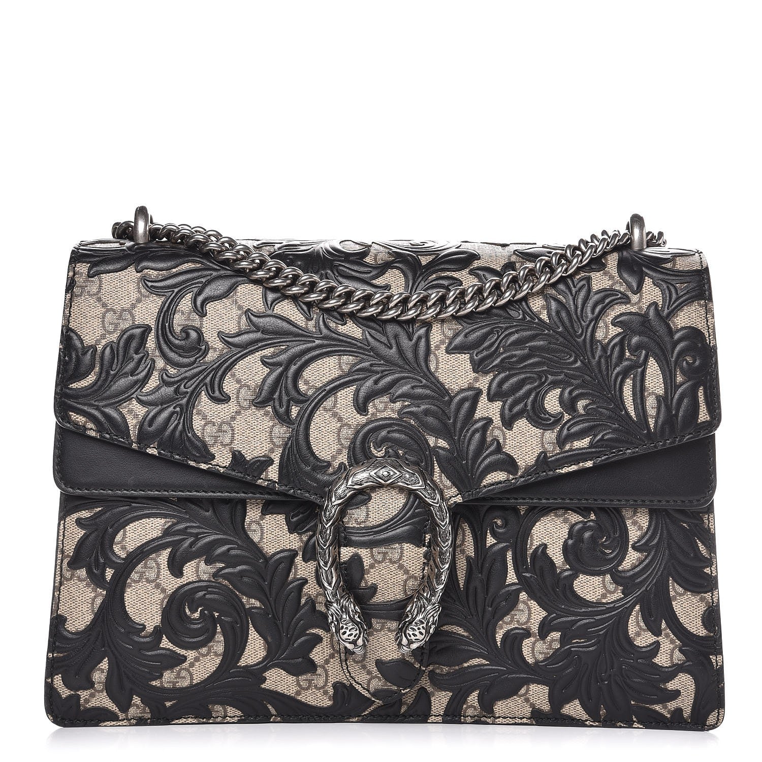 Gucci GG Supreme Monogram Arabesque Medium Dionysus Shoulder Bag Black 1 of 8