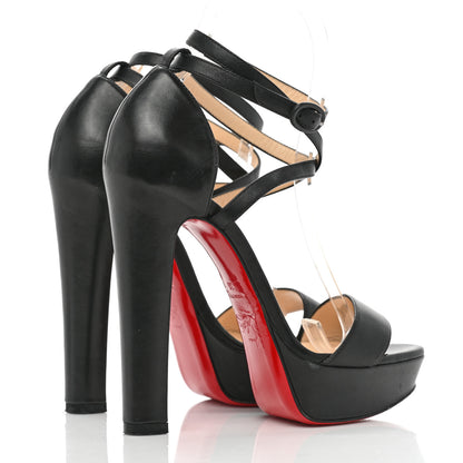 Christian Louboutin Nappa Loubi Bee Alta 130 Sandals 36 Black 4 of 8