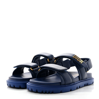 Christian Dior Lambskin Dioract 10mm Sandals 37 Deep Blue 3 of 9