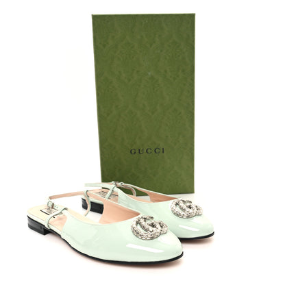 Gucci Vernice Crystal GG Ballet Flats 41 Salvy Green 10 of 10