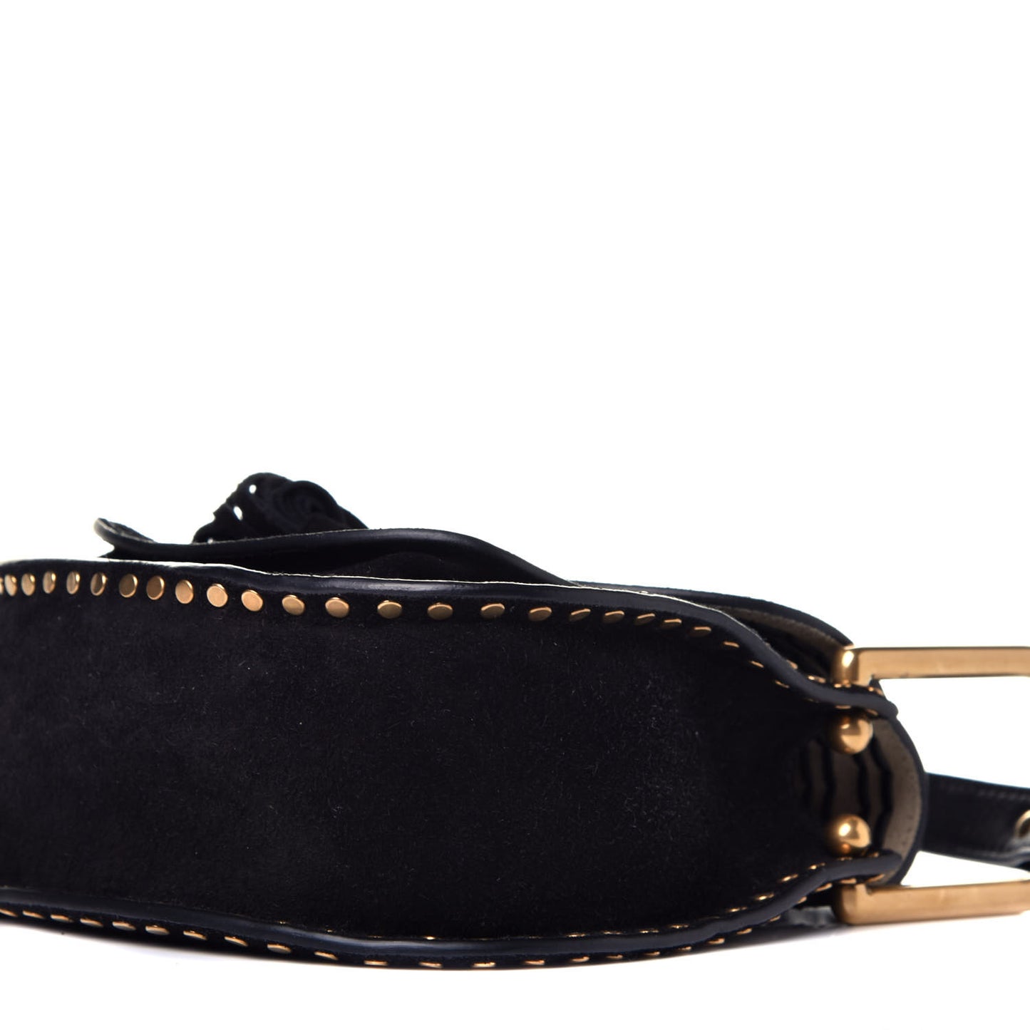 Suede Calfskin Braided Mini Hudson Shoulder Bag Black
