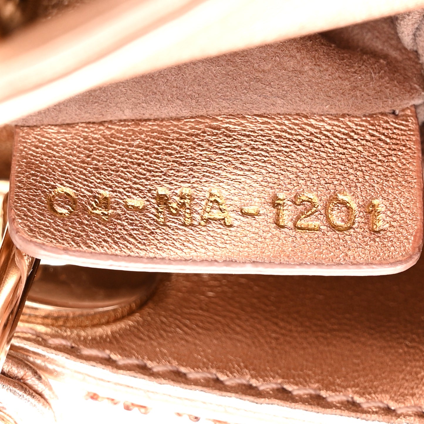 Lambskin Cannage Beaded Embroidery Micro Lady Dior Rose Gold