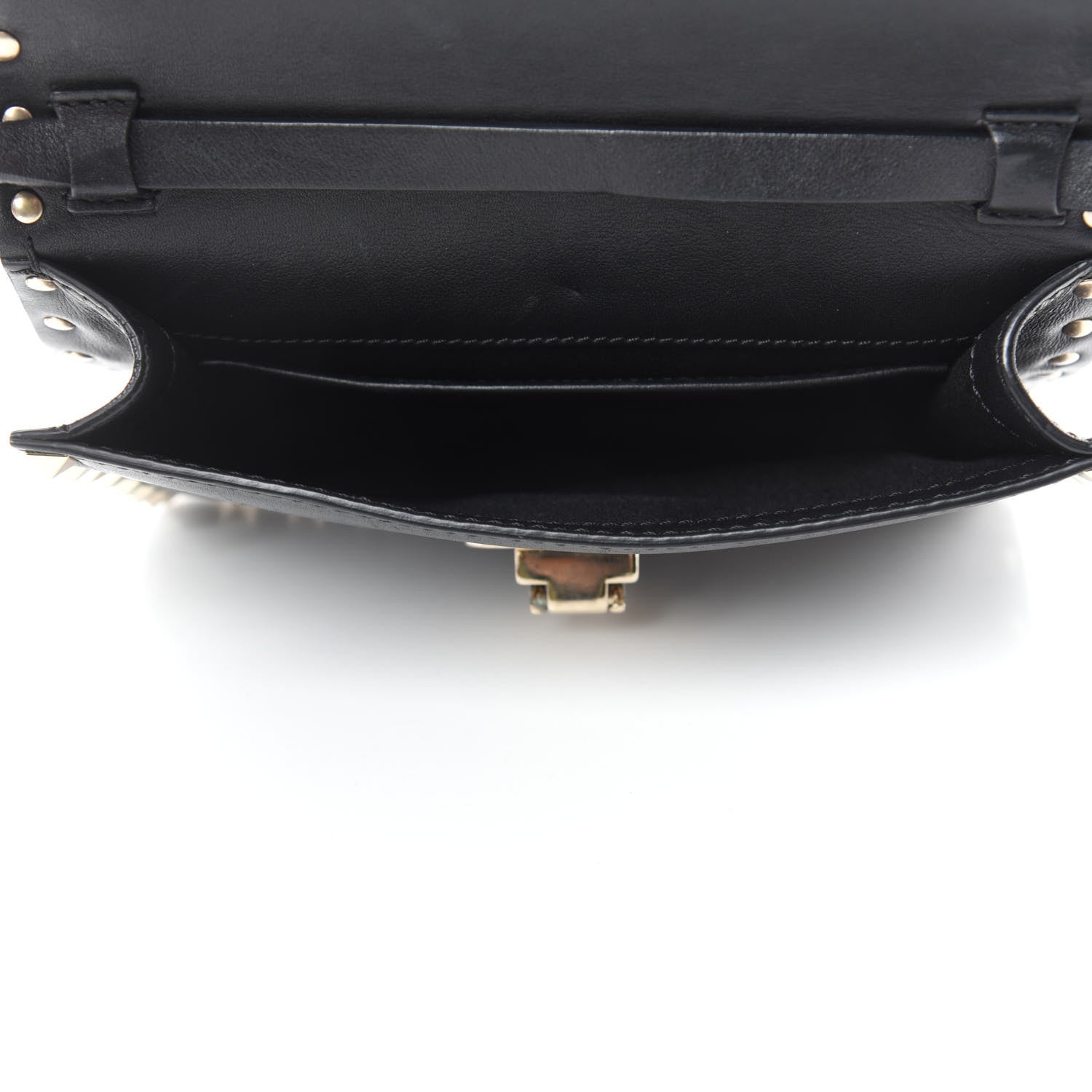 Valentino Garavani Vitello Rockstud Shoulder Flap Bag Black 5 of 10