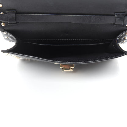 Valentino Garavani Vitello Rockstud Shoulder Flap Bag Black 5 of 10
