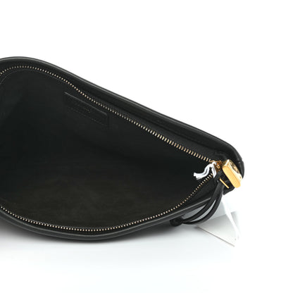 Christian Dior Calfskin Embossed Logo Zip Clutch Black 5 of 7