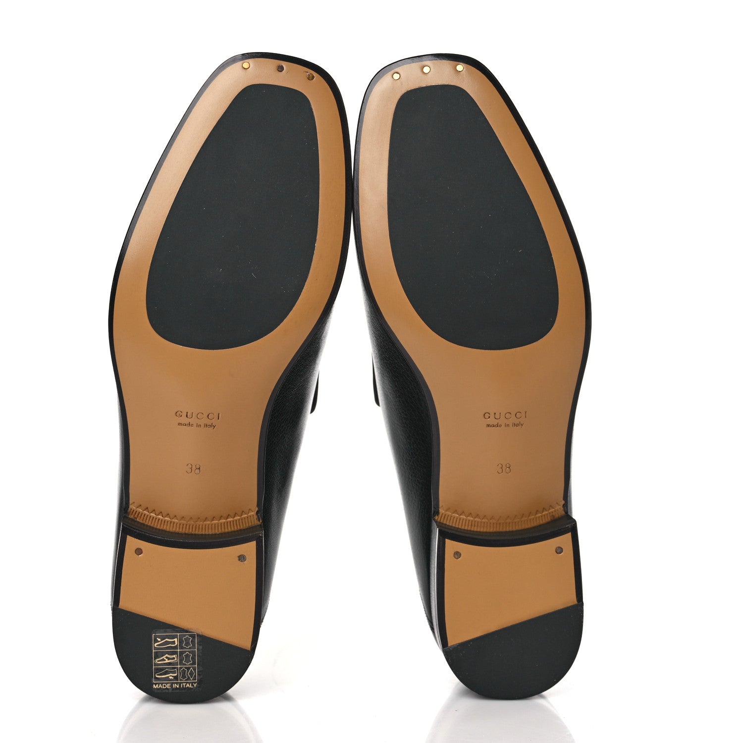 Gucci Goatskin Womens Horsebit Mid-Heel Loafers 38 Black 4 of 8