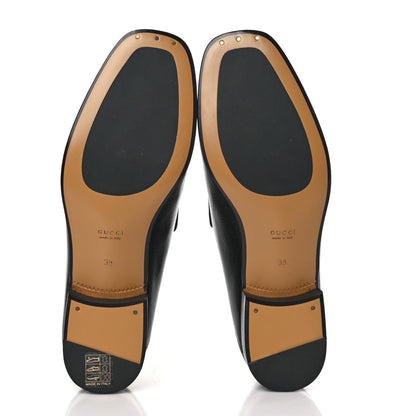 Gucci Goatskin Womens Horsebit Mid-Heel Loafers 38 Black 4 of 8
