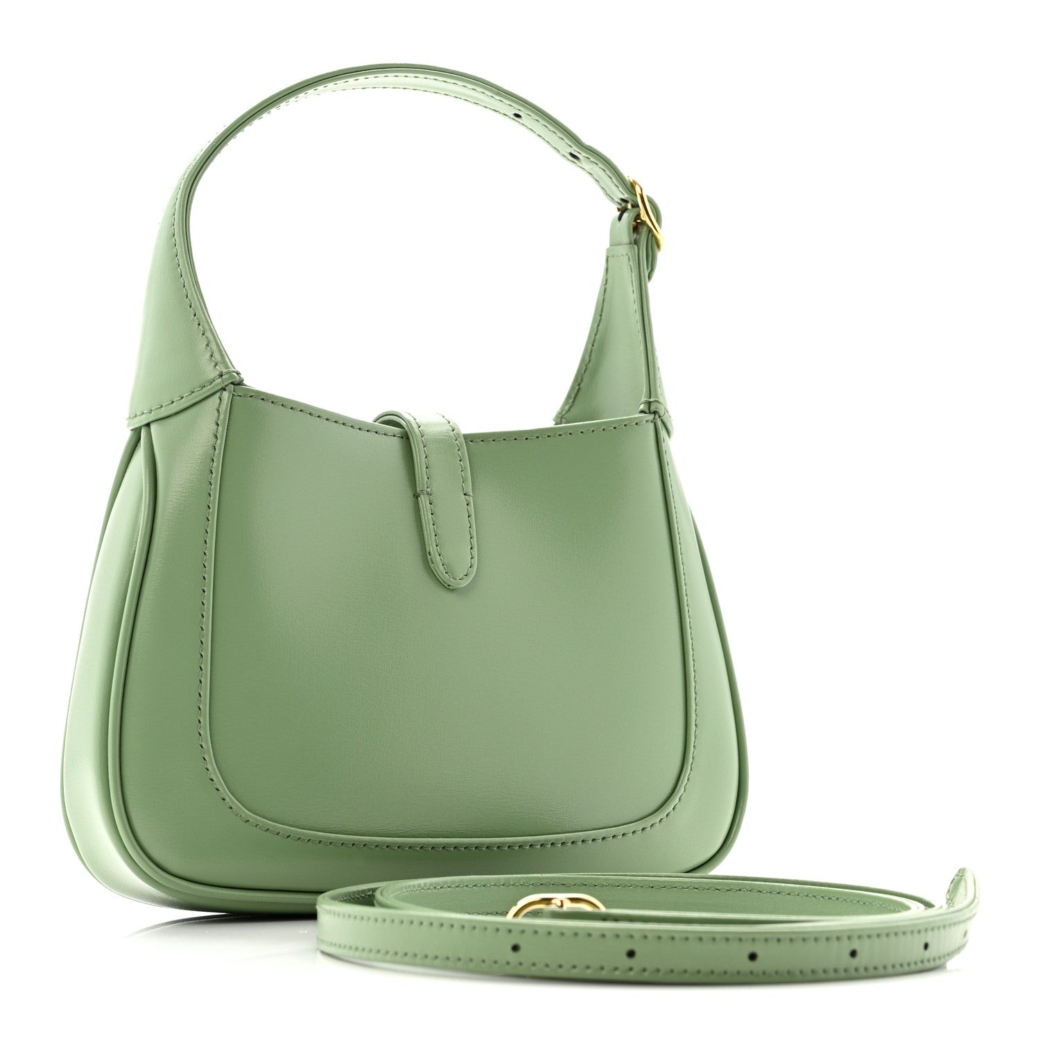 Gucci Boarded Dyana Lux Calfskin Mini Jackie 1961 Hobo Green Soil Grass 3 of 11