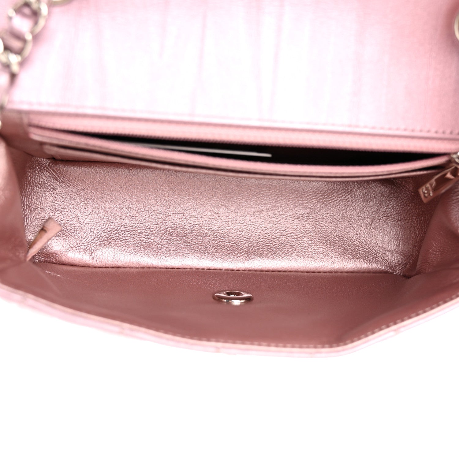 Chanel Metallic Calfskin Quilted Mini Rectangular Flap Pink 5 of 11