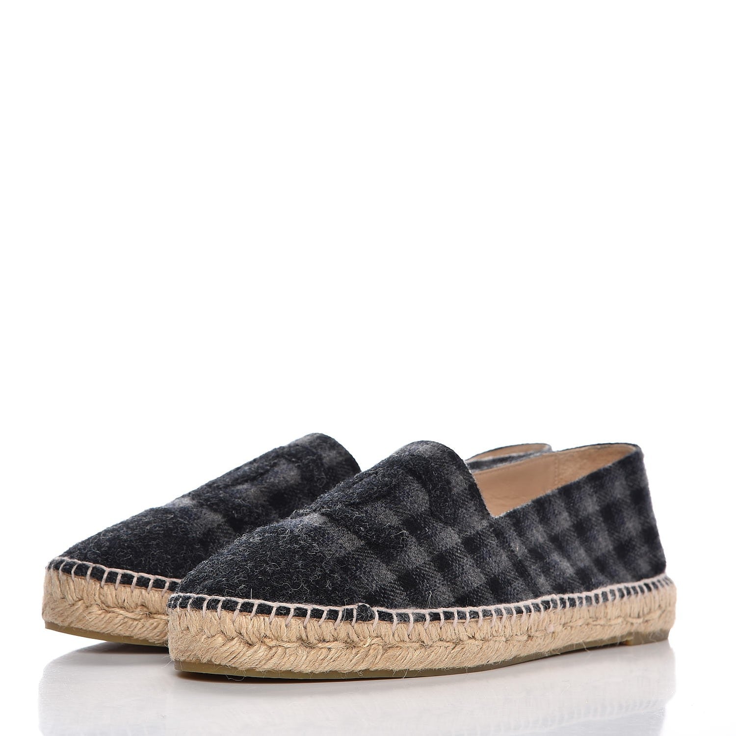 Chanel Flannel CC Espadrilles 42 Dark Grey Black 3 of 12