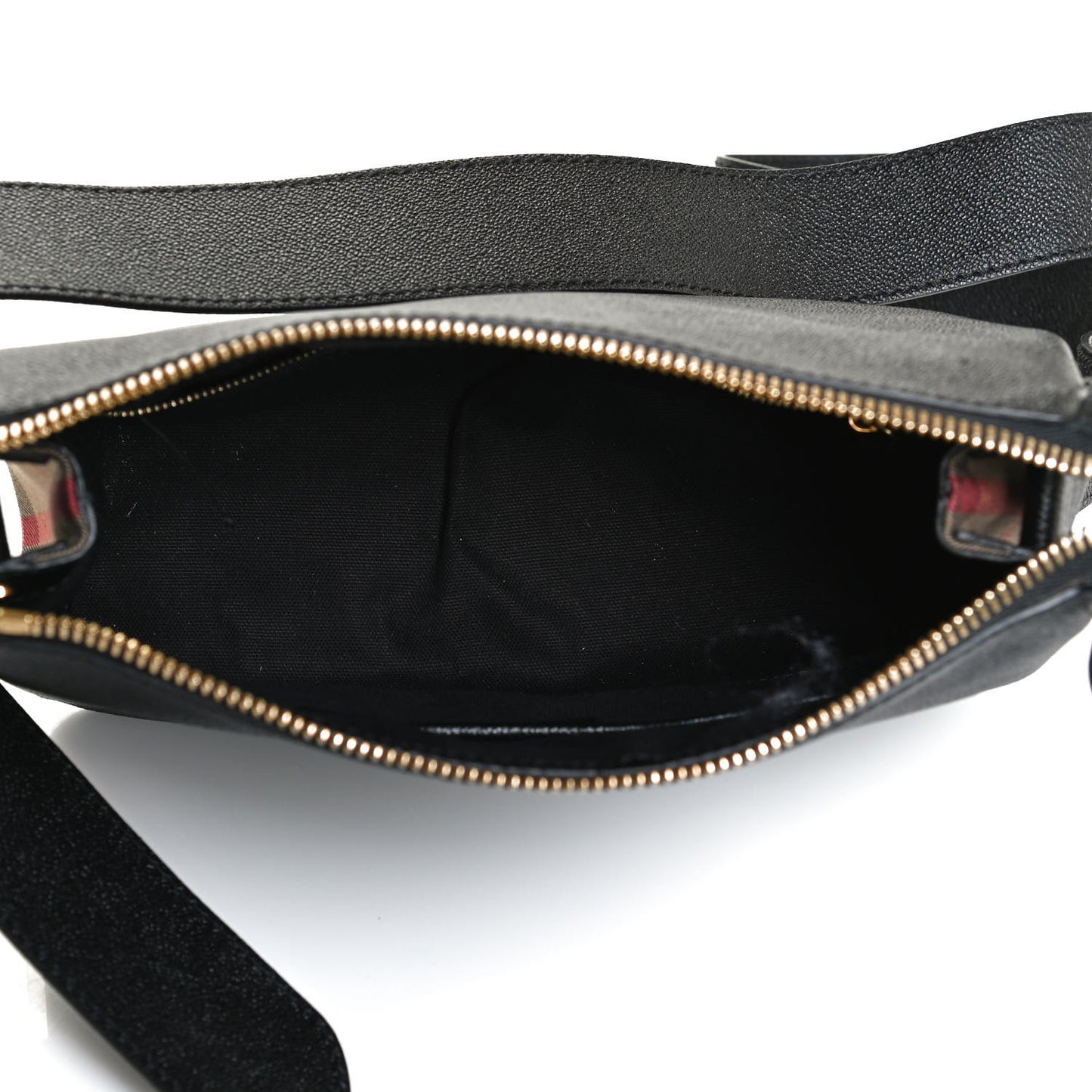 Soft Grain Calfskin House Check Small Helmsley Crossbody Black