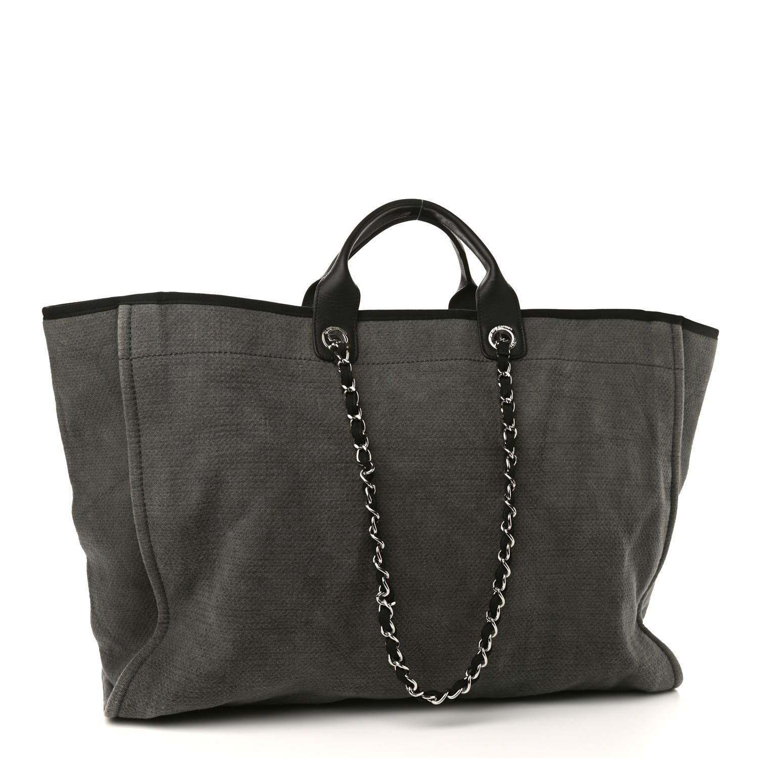 Chanel Canvas Extra Large Deauville Tote Grey 2 of 8