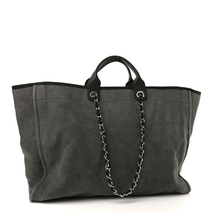 Chanel Canvas Extra Large Deauville Tote Grey 2 of 8
