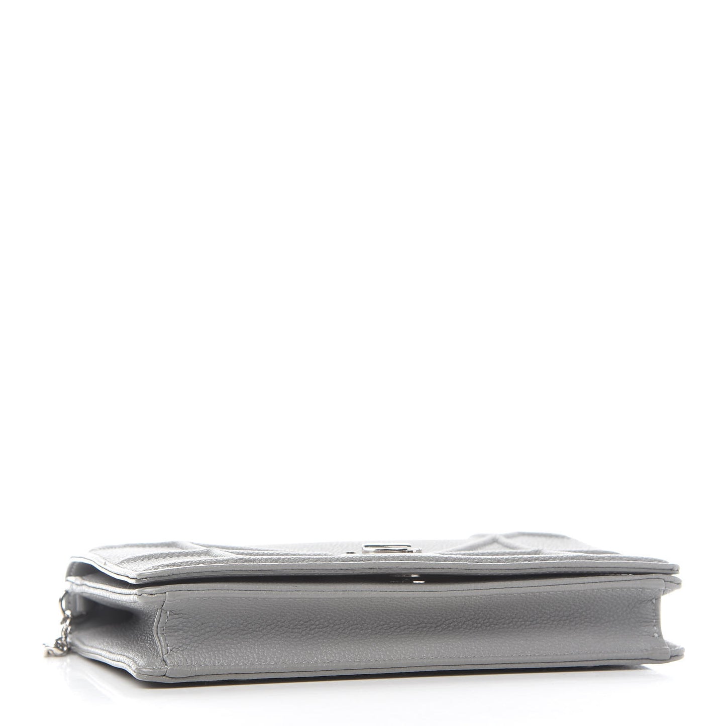 Grained Calfskin Diorama Wallet on Chain Pouch Gris
