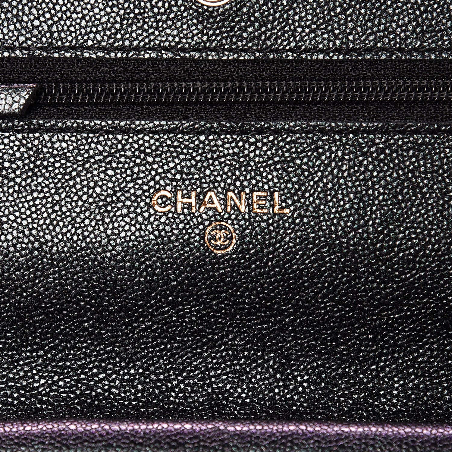 Chanel Iridescent Caviar Quilted Wallet On Chain WOC Black 6 of 11