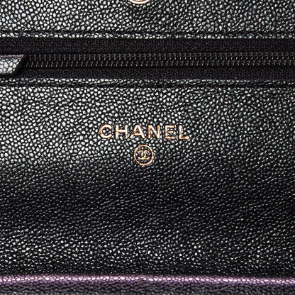 Chanel Iridescent Caviar Quilted Wallet On Chain WOC Black 6 of 11