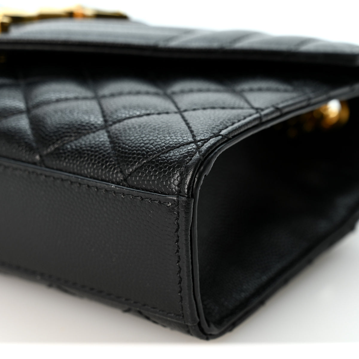 Saint Laurent Grain De Poudre Textured Mixed Matelasse Triquilt Small Monogram Satchel Black 9 of 9