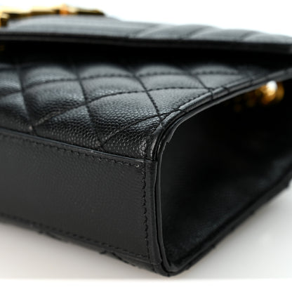 Saint Laurent Grain De Poudre Textured Mixed Matelasse Triquilt Small Monogram Satchel Black 9 of 9