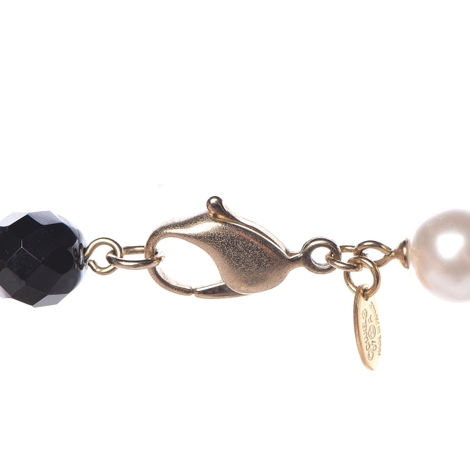 Chanel Gripoix Poured Glass Pearl Beaded CC Long Necklace Gold Multicolor 7 of 7