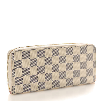 Louis Vuitton Damier Azur Clemence Wallet Rose Ballerine 3 of 8