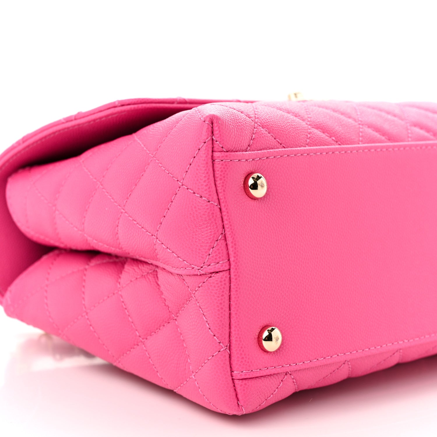Chanel Caviar Quilted Small Coco Handle Flap Dark Pink 9 of 11