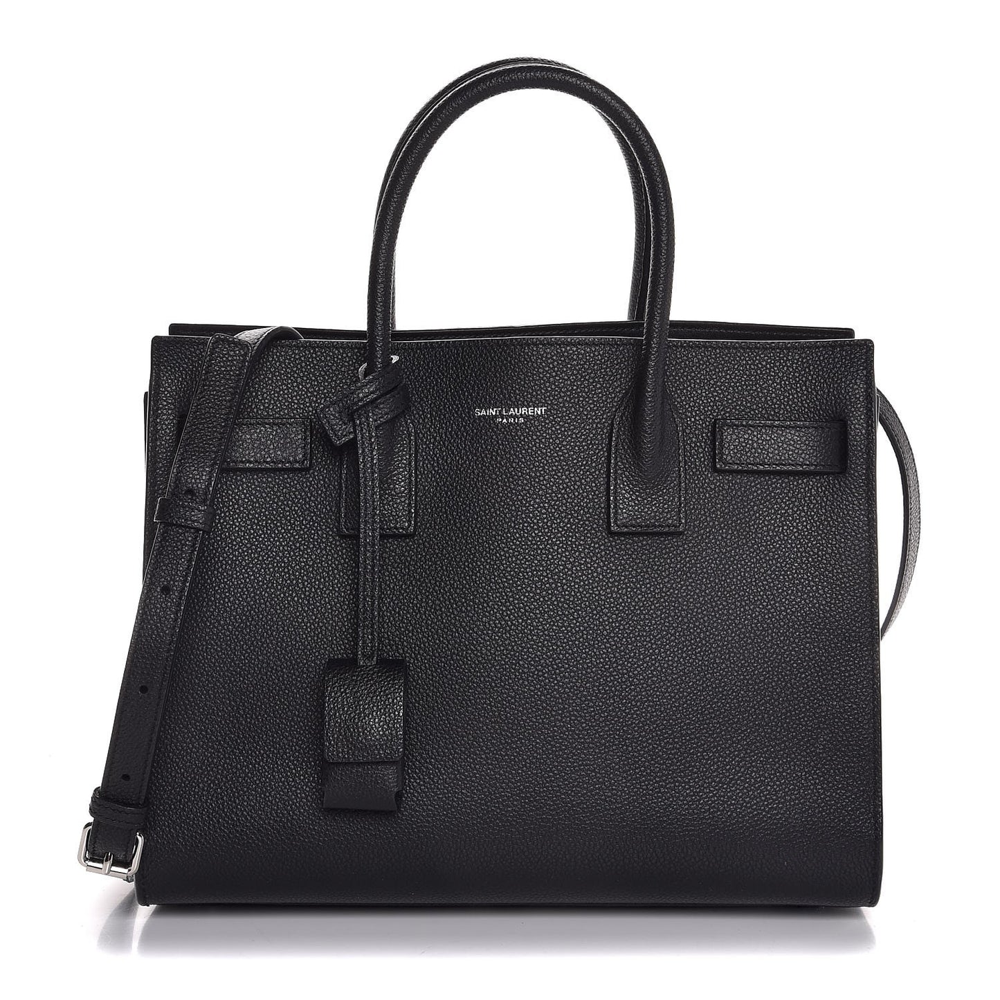 Grained Calfskin Baby Sac De Jour Black