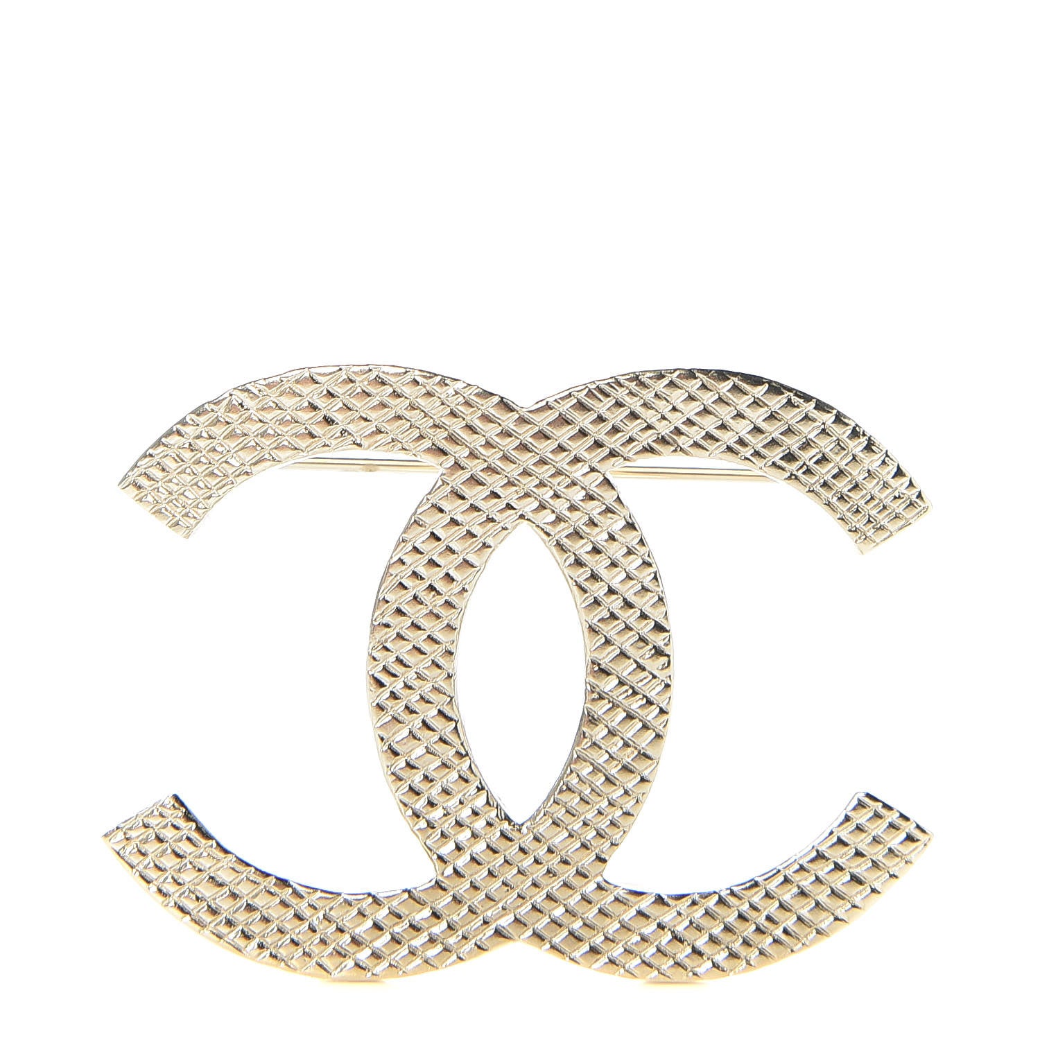 Chanel Quilted CC Brooch Light Gold 1 of 7