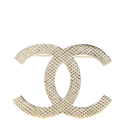 Chanel Quilted CC Brooch Light Gold 1 of 7