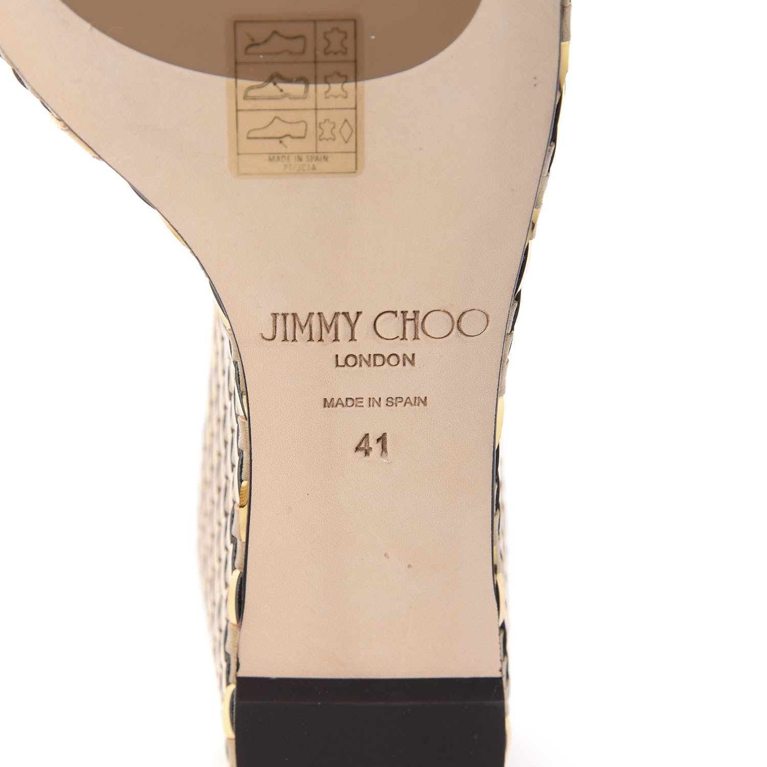 Jimmy Choo Metallic Nappa Woven Almer 80 Wedge Sandals 41 Gold 8 of 10