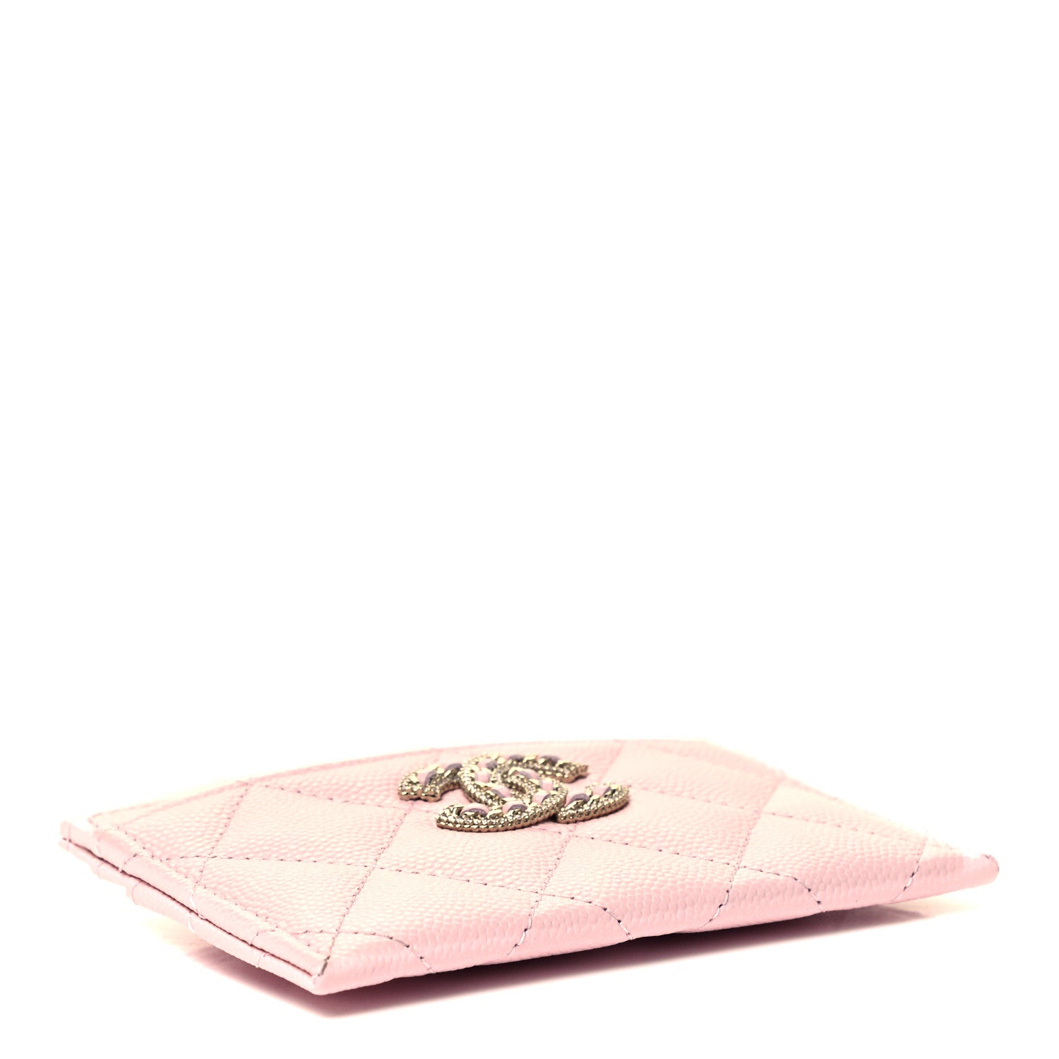 Chanel Caviar Quilted Crystal Card Holder Pink 4 of 7