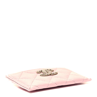 Chanel Caviar Quilted Crystal Card Holder Pink 4 of 7