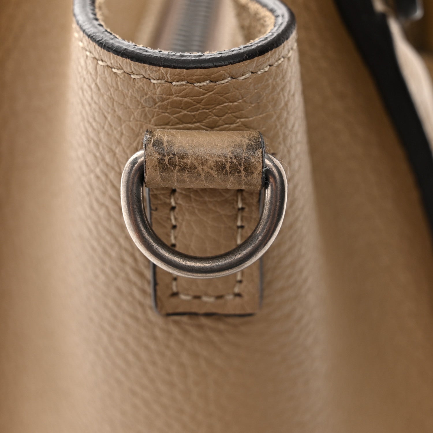 Celine Drummed Calfskin Nano Luggage Dune 11 of 13