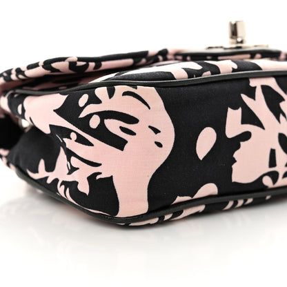 Chanel Printed Fabric Mini Rectangular Flap Black Pink 9 of 10