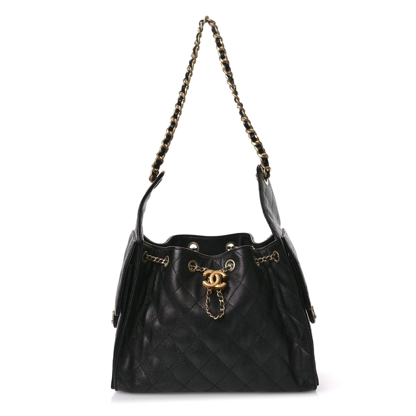 Caviar Quilted Small Chanel 25 Handbag Black