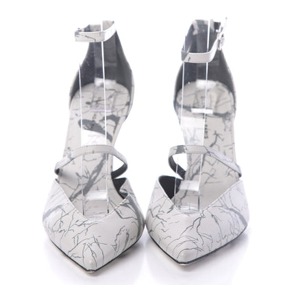Balenciaga Nappa Imprime Marble Ankle Strap Pump 37 Blanc 2 of 8