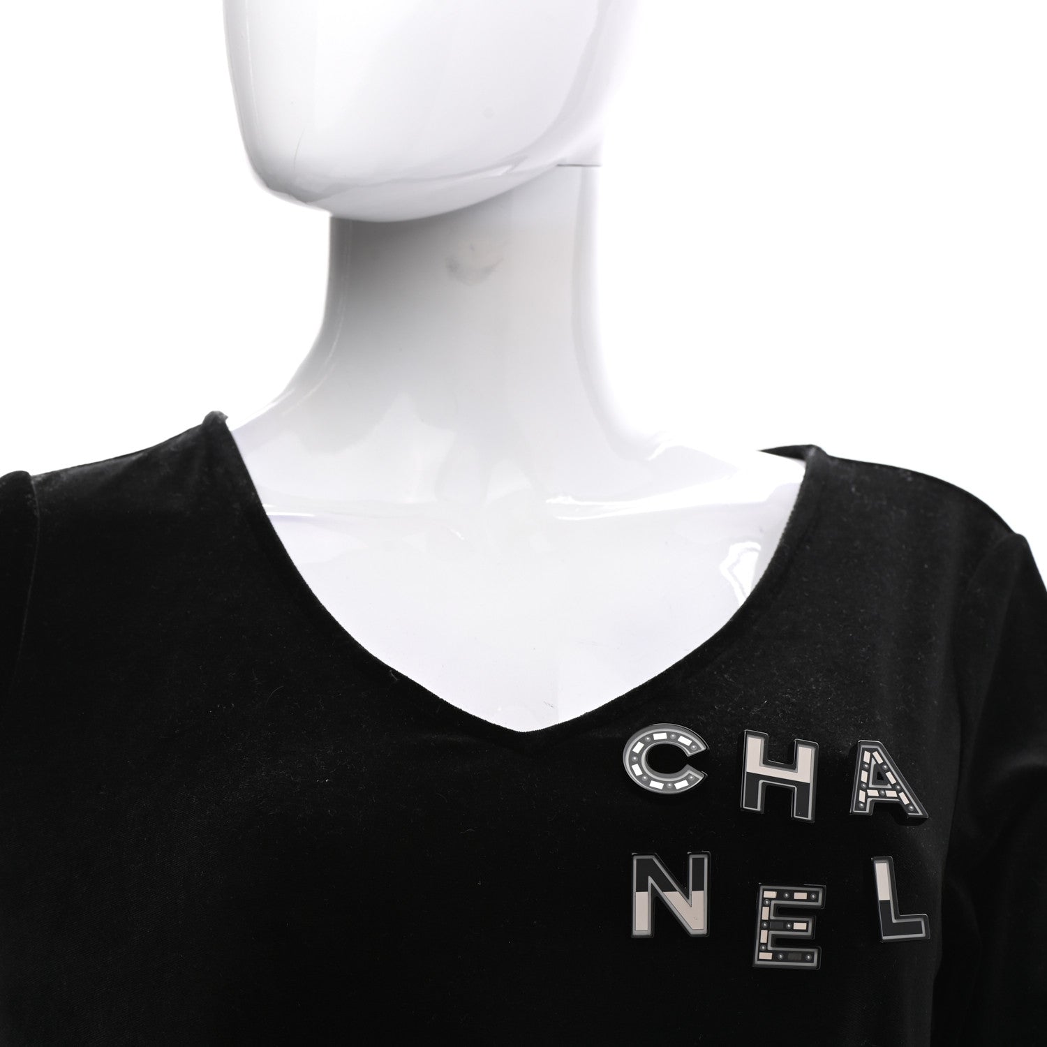 Chanel Resin Mirror Logo Brooch Set Black 2 of 5