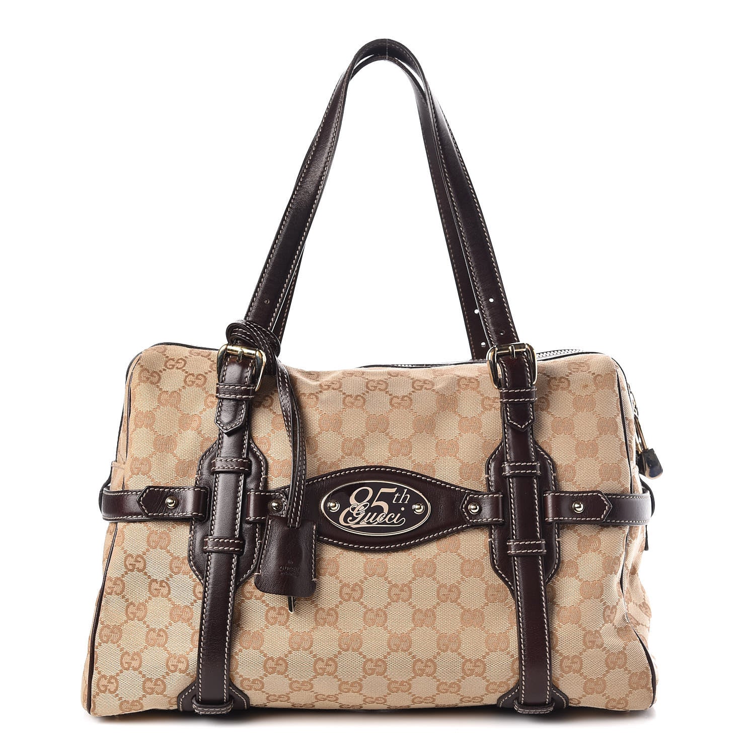 Gucci Monogram 85th Anniversary Boston Tote Brown 1 of 15