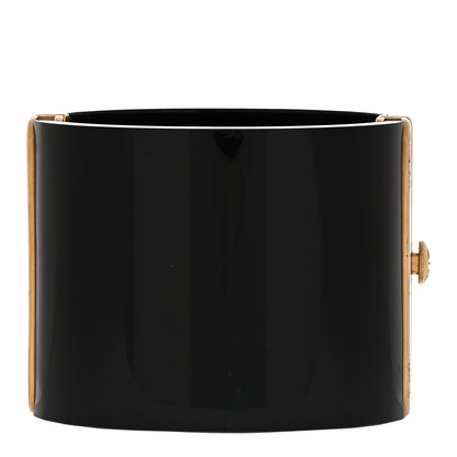 Chanel Resin CC Cuff Bracelet Black Gold 2 of 4