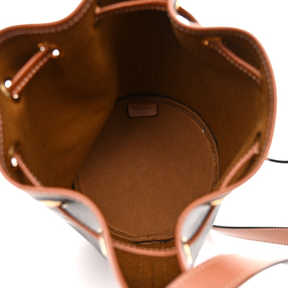 Celine Triomphe Canvas Calfskin Small Drawstring Bucket Bag Tan 5 of 10