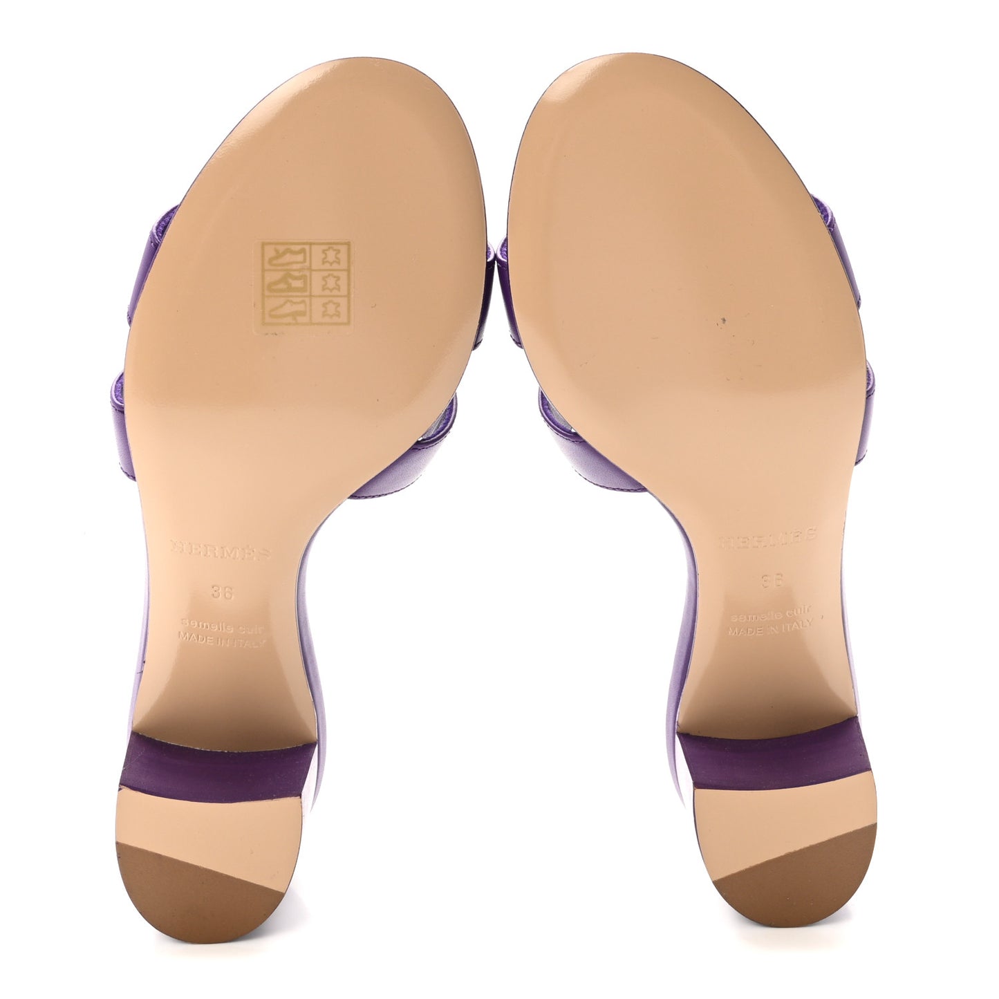 Calfskin Oasis Sandals 36 Violet Majorette